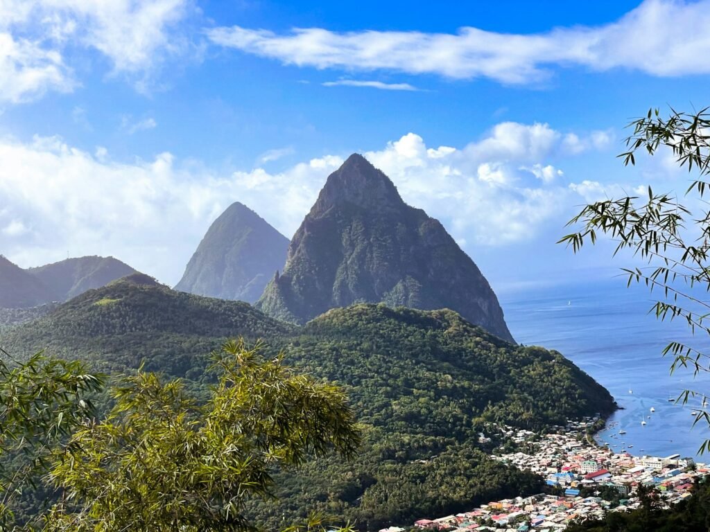 Scenic view of the Pitons, Saint Lucia